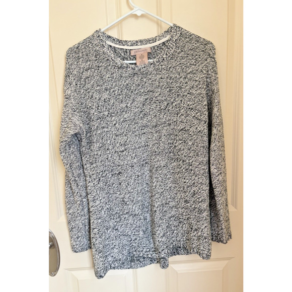 Philosophy Pullover Sweater Womens MedGrey Cotton Round Neck Knitted Long Sleeve - Picture 1 of 3